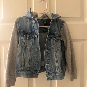 GAPkids little boy denim and sweatshirt dino jacket
